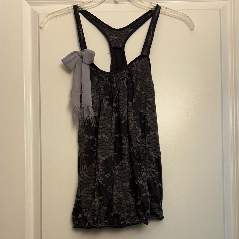 Decree Black and Gray Lace Tank Top